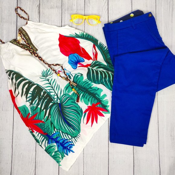 CYN by Cynthia Mehra Womens Tropical Top - Picture 1 of 10